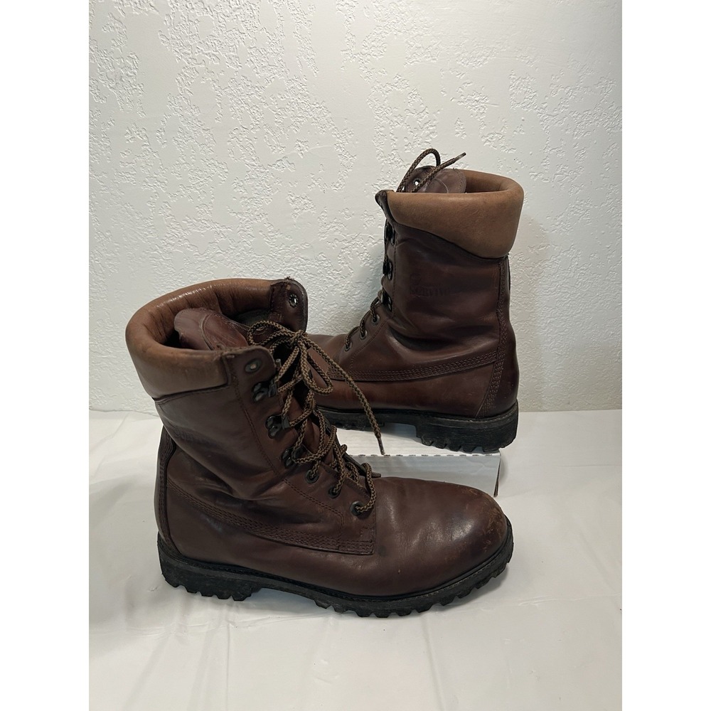 Mens Vintage Herman Survivor Boots Insulated Sz 10.5 Dk Brown Leather Lace Up